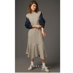 Anthropologie Daily Practice Stripped Dress - Large - NEW WITH TAGS